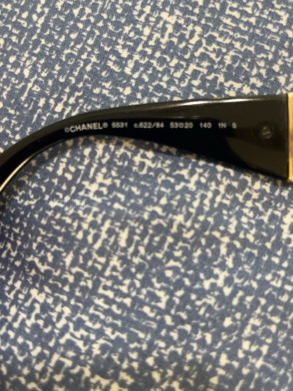 CHANEL 5531 Black Gold CC Butterfly Sunglasses w/ Case Authentic